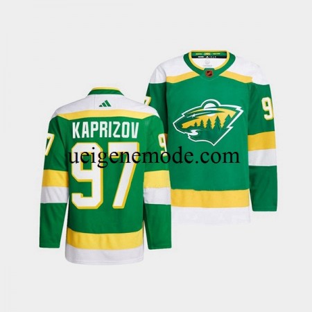 Herren Minnesota Wild Eishockey Trikot Kirill Kaprizov 97 Adidas 2022-2023 Reverse Retro Grün Authentic
